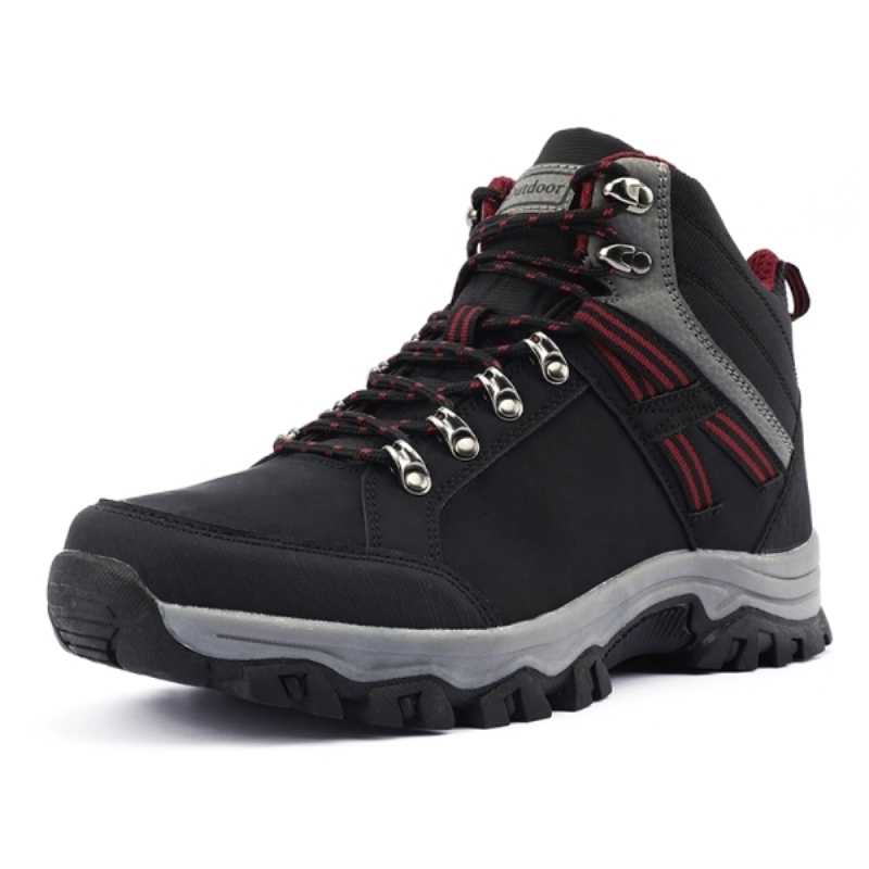 Casual Outdoor Male Sneakers Breathable Hiking Shoes Men's Leather High Top Boots Anti slip Cushioning Trekking Sports Shoes