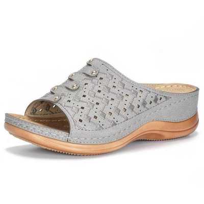 Ethnic Design Wedge Fashion Sandals Leisure Ankle Wrap Rome Women Sandals Shoes