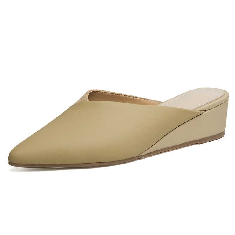 Fashion Genuine Leather Med Heels Wedges Sandals Women Summer Casual Party Shoes Sandales Femmes 2021